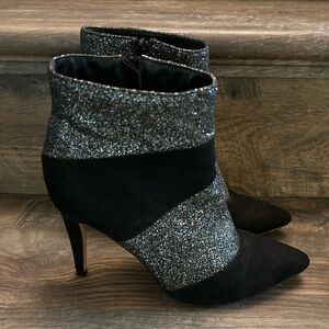 New York & Company Black and Silver Heeled Boots